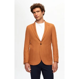 Twn Slim Fit Camel Armürlü Kumaş Ceket 0EF04R106409D