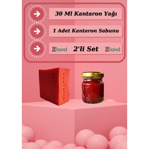 Organik Hakiki Kırmızı Kantaron Yağı 30ml + Kantaron Sabunu (Cilt Lekeleri+Yanıkk Sivilcee Izi)2li Set