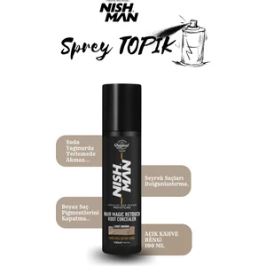 Root Touch Up Sprey Açık Kahve /  ve Seyrek Kapatıcı / Suda Yağmurda Akmaz 100ML
