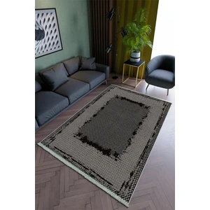 10 Post Online Salon Halısı Modern Siyah Yolluk Kaymaz Yuvarlak Oval Kesme Ince Yıkanabilir Halı