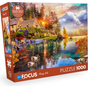 Blue Focus 1000 Parça Puzzle - Mountaın Houses (Dağ Evleri)