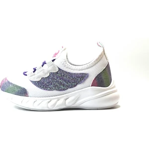Onlo Ayakkabı ST25.KD Beyaz Simli Bağsız Sneakers Kız Çocuk Spor Ayakkabı