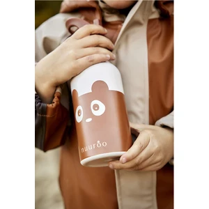 Bertil Pipetli Paslanmaz Çelik Termos Caramel Cafe Kahverengi 350 ML