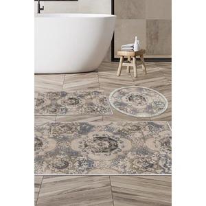 Kaymaz Taban Djt 3'lü Banyo Paspas Takımı Trend Karışık Modern 1903M Krem