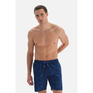 Lacivert Deniz Dalga Des.orta Şort