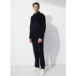 Basic Ceket Yaka Düz Siyah Erkek Gömlek GERARDO