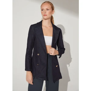 Kruvaze Koyu İndigo Kadın Ceket HOMAN
