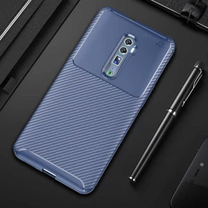 Heptek İletişim Oppo Reno 10X Zoom Kılıf Kamera Çıkıntılı Karbon Fiber Dokulu Renk Atmaz Koruyucu Kapak (Negro)