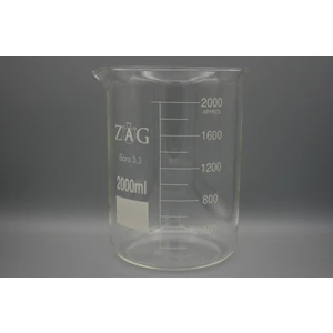 Zag Kimya Beher Cam Kısa Form 2000 ml