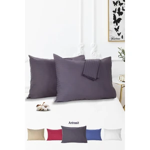 Vionel Home %100 Pamuk  2’li Çizgili Saten Yastık Kılıfı 50 x 70