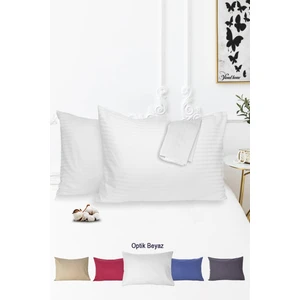 Vionel Home %100 Pamuk  2’li Çizgili Saten Yastık Kılıfı 50 x 70