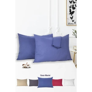 Vionel Home %100 Pamuk  2’li Çizgili Saten Yastık Kılıfı 50 x 70
