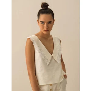 Pamuk Keten Liyosel Karışımlı Regular Fit Bluz