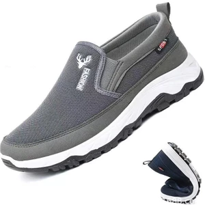 Ilkbahar ve Sonbahar Tek Ayakkabı Kaymaz Aşınmaya Dayanıklı Slip-On Baba Ayakkabıları Yumuşak Tabanlı Kanvas Ayakkabılar (Yurt Dışından)