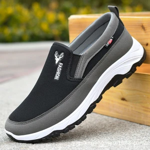 Ilkbahar ve Sonbahar Tek Ayakkabı Kaymaz Aşınmaya Dayanıklı Slip-On Baba Ayakkabıları Yumuşak Tabanlı Kanvas Ayakkabılar (Yurt Dışından)