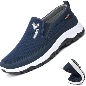 Ilkbahar ve Sonbahar Tek Ayakkabı Kaymaz Aşınmaya Dayanıklı Slip-On Baba Ayakkabıları Yumuşak Tabanlı Kanvas Ayakkabılar (Yurt Dışından)