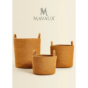 Mavaux Çok Amaçlı, Büyük , Orta , Küçük Boy, Yanları Saplı, Sepet, Jüt, Hasır, Dokuma Sepet, Düzenleyici