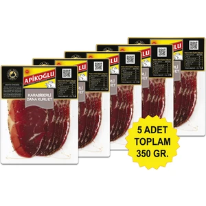 Yüksek Proteinli Karabiberli Dana Kuru Et 70 Gr. Beşli Paket (Toplam 350 Gr.)