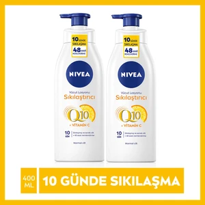NIVEA Q10 Sıkılaştırıcı Vücut Losyonu Pump 400 ml x2 Adet,10 Günde Sıkılaşmış ve Esnek Cilt, Avantajlı Boy
