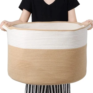 Mavaux 45X35 Jüt Pamuklu Büyük Boy Sepet, Battaniye, Oyuncak Sepeti