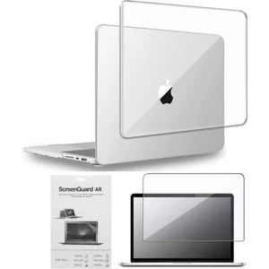 Cep Case Apple Macbook Pro 14.2" 2021 M1 A2442 Kılıf Şeffaf Koruyucu Kapak + Ekran Koruma Filmi