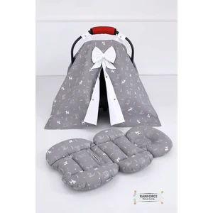 Puset Örtüsü + Puset Minderi 2 Parça - Bel Destekli - Kedi Desen