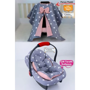 3 PARÇA - Puset Örtüsü, Bel Destekli Puset Minderi, Puset Çarşafı, %100 Pamuk - PANÇO