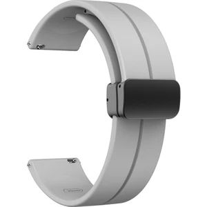 Case Street Huawei Watch Gt 3 Active 42MM Kordon Silikon Mıknatıslı Ayarlanabilir HS19 Gri