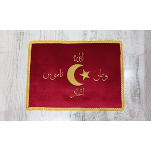 Ittihat Sancağı Işlemeli Kadife Sancak