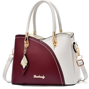 Kadın Çantası 2023 Yeni Moda Çanta Büyük Kapasiteli Ekose Kontrast Renkli Tek Omuz Askılı Çanta (Yurt Dışından)