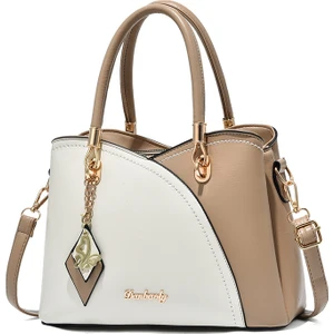 Kadın Çantası 2023 Yeni Moda Çanta Büyük Kapasiteli Ekose Kontrast Renkli Tek Omuz Askılı Çanta (Yurt Dışından)