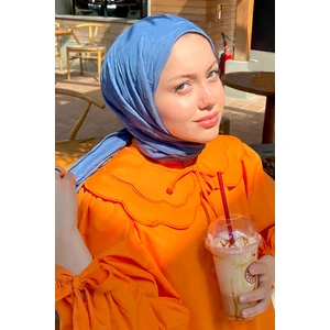 Madame Polo Elif Peker Bambu Kraş Şal - Indigo