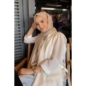 Madame Polo Rabia Hundi Bambu Kraş Şal - Koyu Bej