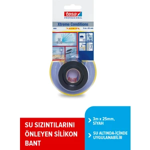 Tesa® Xtreme Tamir ve Koruma Bandı, 3m:25mm, Siyah