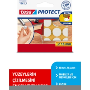 Zemin koruyucu Daire Keçe, Beyaz   16 x 18mmØ