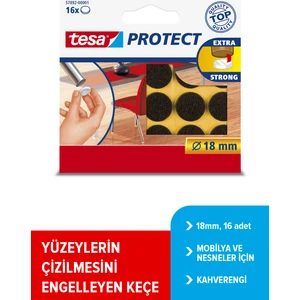 Zemin koruyucu Daire Keçe, Kahve   16 x 18mmØ
