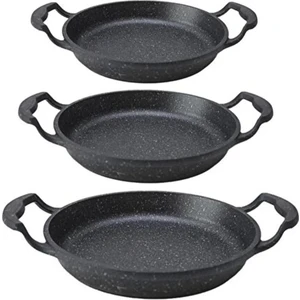 T-0375 Döküm Granit Omlet Sahan Set 3'lü