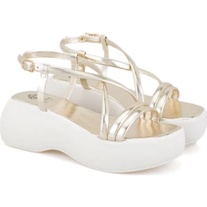 Kadın Altın Dolgu Tabanlı Sandalet