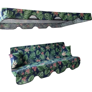 Mor Minder Süngersiz  Tenteli Salıncak Kumaş Seti 3kişilik  164X47 cm Süngersiz Yeşil Yaprak
