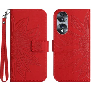 Honor 70 5g Için Cilt Dokunuşma Hissi Flip Telefon Kılıfı, Basılmış Ayçiçeği Standı Pu Deri Yumru Geçirmez Manyetik Cüzdan Kapağı Kayışlı (Yurt Dışından)