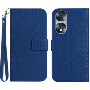 Honor 70 5g Için Cilt Dokunuşma Hissi Flip Telefon Kılıfı, Basılmış Ayçiçeği Standı Pu Deri Yumru Geçirmez Manyetik Cüzdan Kapağı Kayışlı (Yurt Dışından)