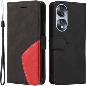 Honor 70 5g Çift Renkli Ekleme Pu Deri Telefon Cüzdan Kılıfı Standı Işlev Telefon Kapağı Kayışla (Yurt Dışından)