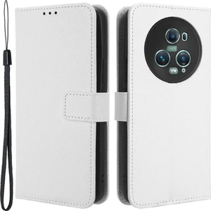 Honor Magic5 Pro 5g Elmas Doku Pu Deri Deri Cüzdan Telefon Kılıf Destek Standı Anti-Drop Cover (Yurt Dışından)