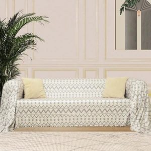 Softmicro Iskandinav Desenli 180X300 cm Koltuk Örtüsü Şalı, Kanepe Örtüsü, Tv Battaniyesi Gri