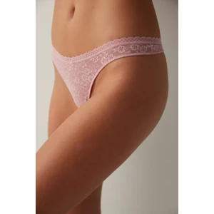 Easy Lace Pembe Tanga Külot V Kesim Dantel Detaylı Kadın İç Giyim Ürünü