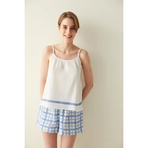 Carrie Solid Beyaz Pijama Üstü