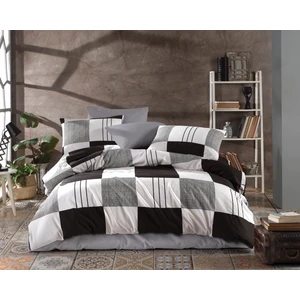 Bonjardin Home Kareli Modern Pamuklu Çift Taraflı Çift Kişilik Nevresim Takımı