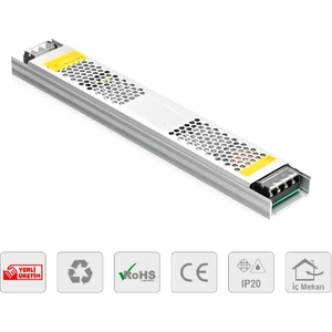 Vlk Light 8.5A 90W 12V Slim Fansız Şerit LED Trafosu