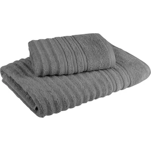 Long Twist Dalgalı Havlu 2'li Koyu Gri 50X90