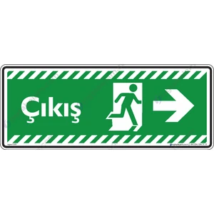 İsg Tabelam 30x12cm/fosforlu etiket/Çıkış Sağa Ok